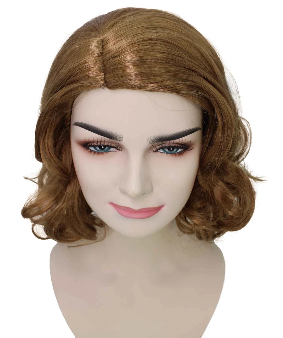 HPO Women's Medium Wavy Cosplay Brown Womens Wig | Premium Breathable Capless Cap