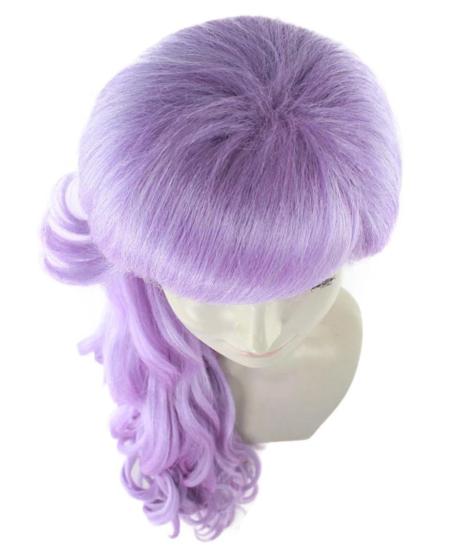 HPO 26" Long Wavy Womens Wig | Purple Halloween Wig | Premium Breathable Capless Cap Women's
