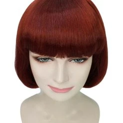 HPO Women's Bob Wig | Brown Short Halloween Wig | Premium Breathable Capless Cap