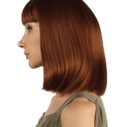 HPO Womens Medium Bob Wigs | Burgundy Cosplay Halloween Wigs | Premium Breathable Capless Cap