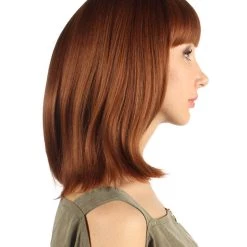 HPO Womens Medium Bob Wigs | Burgundy Cosplay Halloween Wigs | Premium Breathable Capless Cap