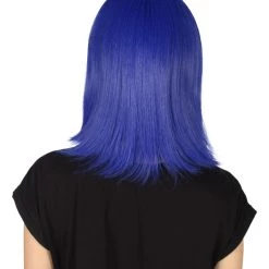 HPO Women's Womens Medium Bob Dark Blue Cosplay Wig | Premium Breathable Capless Cap