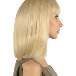 HPO Womens Medium Bob Wigs | Blonde Cosplay Halloween Wigs | Premium Breathable Capless Cap Women's