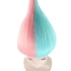 HPO Women's Womens Pink & Blue Two-tone Troll Wig | Premium Breathable Capless Cap