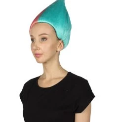 HPO Women's Womens Pink & Blue Two-tone Troll Wig | Premium Breathable Capless Cap