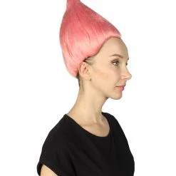 HPO Women's Womens Pink & Blue Two-tone Troll Wig | Premium Breathable Capless Cap