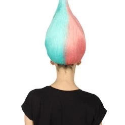 HPO Women's Womens Pink & Blue Two-tone Troll Wig | Premium Breathable Capless Cap