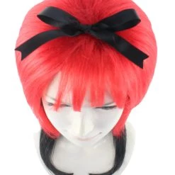 HPO Red Black Devil Women's Wig | Party Ready Fancy Cosplay Halloween Wig | Premium Breathable Capless Cap