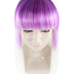 HPO Women's Womens Purple And White 2 Tone Long Bob Wig | Party Ready Fancy Cosplay Halloween Wig | Premium Breathable Capless Cap