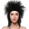 HPO Black Rave Womens Wig | Cartoon Cosplay Halloween Wig | Premium Breathable Capless Cap Women's