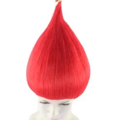 HPO Women's Bright Red Elf Wig W/ Bell | Christmas Wigs | Premium Breathable Capless Cap