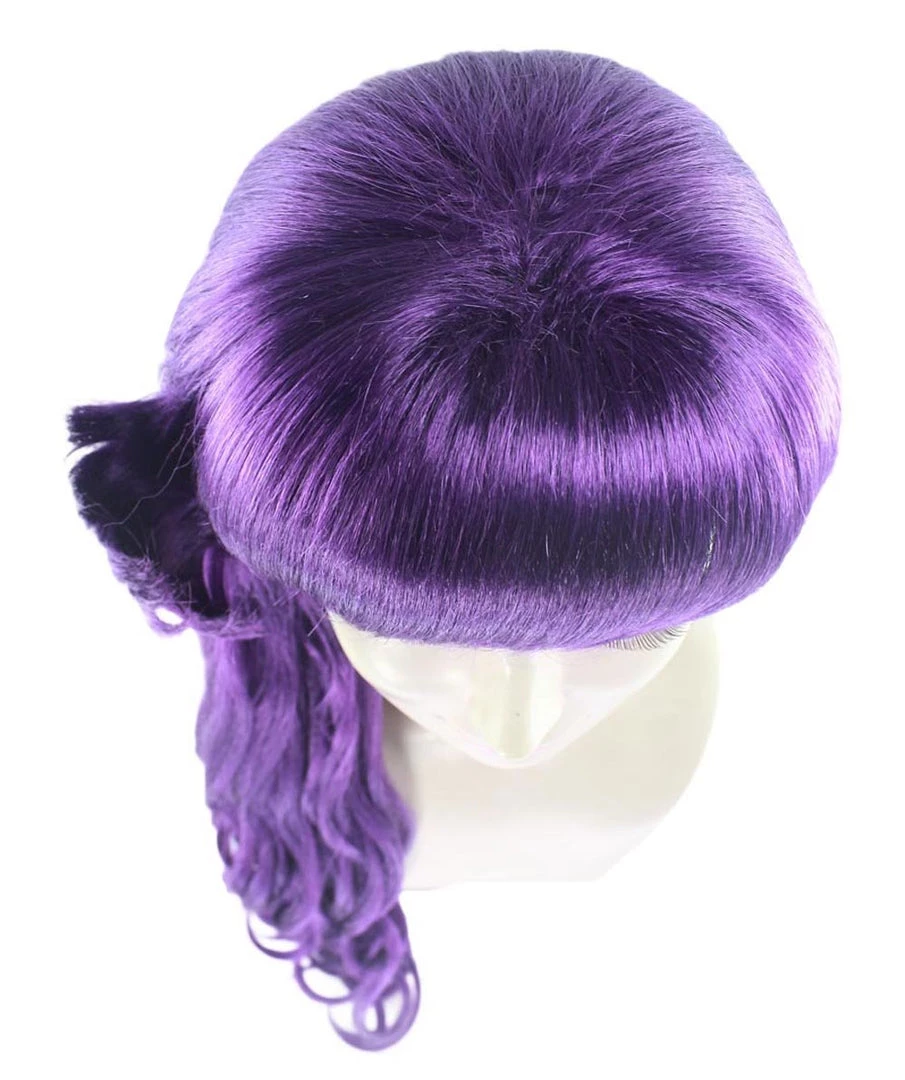 HPO 26" Long Wavy Womens Wig | Purple Halloween Wig | Premium Breathable Capless Cap Women's