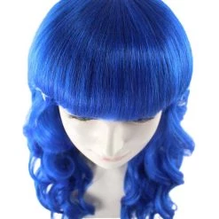 HPO Carnival Womens Wig | Blue Long Curly Party Event Ready Cosplay Halloween Wig | Premium Breathable Capless Cap