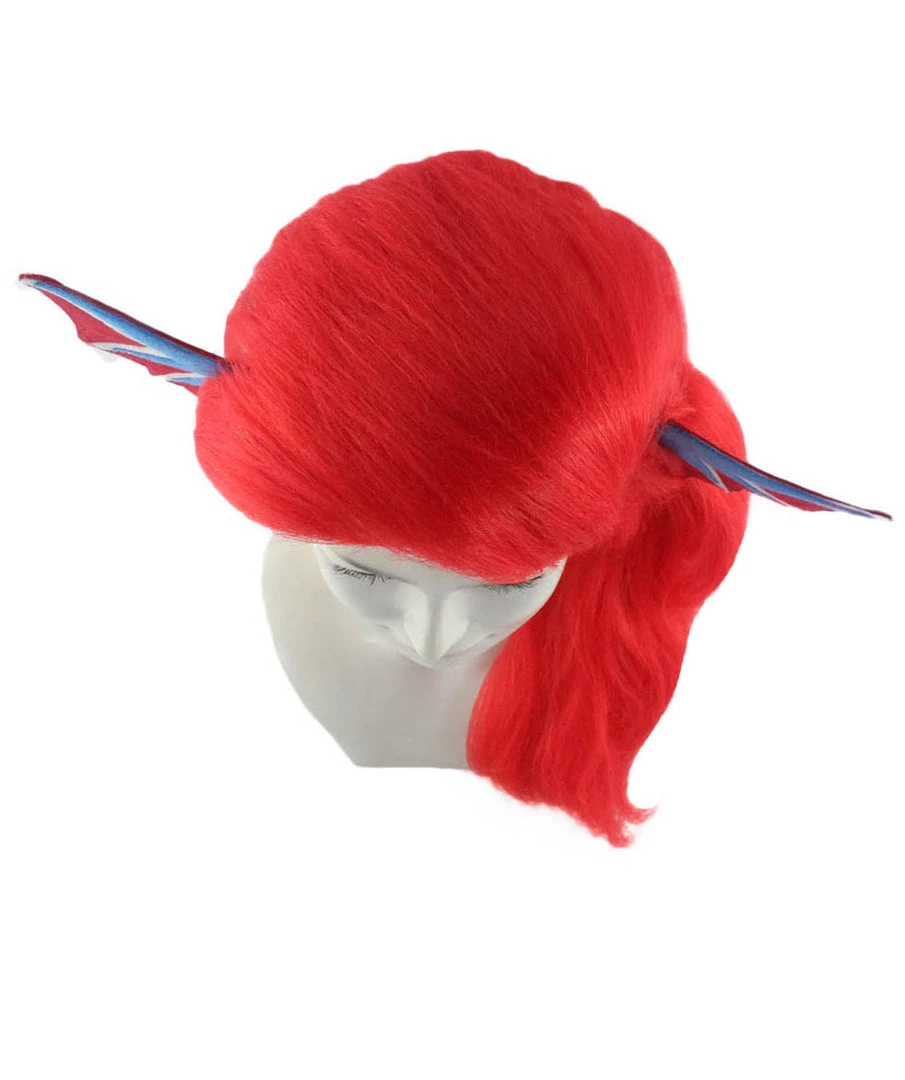 HPO Women's Womens Robot With Ears Wig | Red Sexy Cosplay Party Halloween Wig | Premium Breathable Capless Cap
