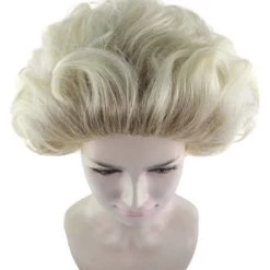 HPO Fancy Blonde Curly Womens Wig | All Back Halloween Wig | Premium Breathable Capless Cap Women's