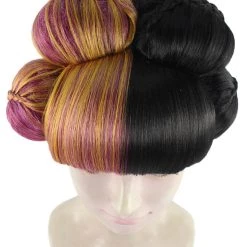HPO Singer Womens Wigs | Buns Style Purple Black Character Wig Women's
