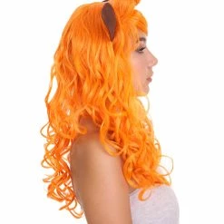 HPO Lovely Orange Fox Wig | Animal Fancy Party Event Ready Halloween Wig | Premium Breathable Capless Cap Women's