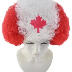 FLAGWIGS Canada Afro Wig | Super Size Jumbo Maple Leaf Wig