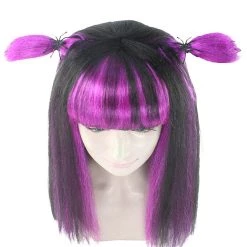 HPO Spider Black And Purple Wig | Horror Cosplay Halloween Wig | Premium Breathable Capless Cap