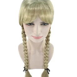 HPO Dutch Girl Braided Wigs | Colonial Character Cosplay Wigs Multiple Colors | Premium Breathable Capless Cap Women's