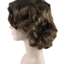 HPO Womens Mary Nanny Wig | Dark Brown Short Cartoon Wig | Premium Breathable Capless Cap