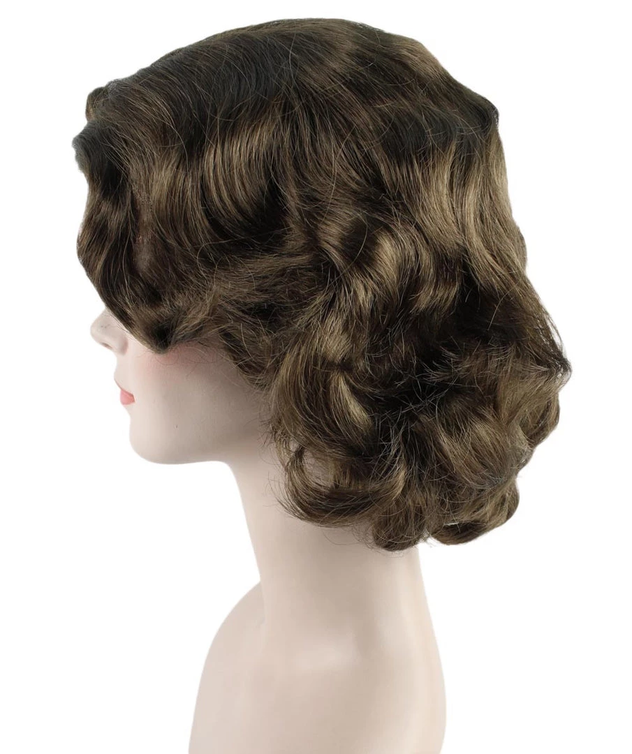 HPO Womens Mary Nanny Wig | Dark Brown Short Cartoon Wig | Premium Breathable Capless Cap