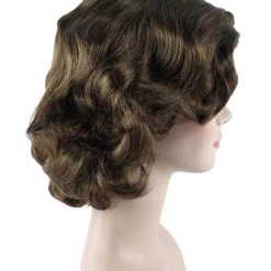 HPO Womens Mary Nanny Wig | Dark Brown Short Cartoon Wig | Premium Breathable Capless Cap