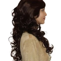 HPO Women's Womens Long Curly Super Model Wig | Natural Looking Fancy Wig Premium Breathable Capless Cap