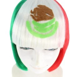 FLAGWIGS Women Patriotic Mexico Flag Bob Wig | Premium Breathable Capless Cap Women's