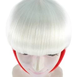 FLAGWIGS Poland Flag Sport Party Bob Wig | White Red Halloween Wig | Premium Breathable Capless Cap Women's
