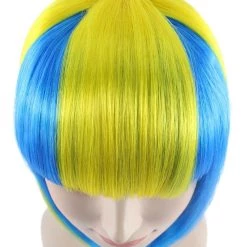 FLAGWIGS Sweden Flag Sport Party Bob | Yellow Sky Blue Sexy Cosplay Party Halloween Wig | Premium Breathable Capless Cap