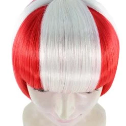 FLAGWIGS Women's Denmark Flag Sport Party Bob Wig | National Pride Halloween Wig | Premium Breathable Capless Cap