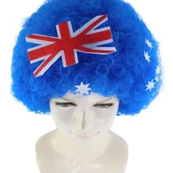 FLAGWIGS Australia Flag Sport Afro Wig | Premium Breathable Capless Cap Women's
