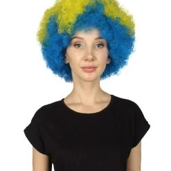 FLAGWIGS Sweden Flag Sport Afro Halloween Wig
