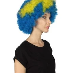 FLAGWIGS Sweden Flag Sport Afro Halloween Wig