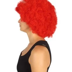 FLAGWIGS Denmark Flag Sport Afro Wig | National Pride Red Halloween Wig