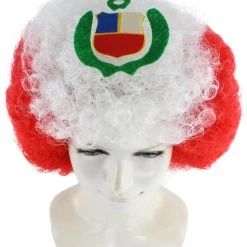 FLAGWIGS Peru Flag Sport Afro Wig | Jumbo White Red Wig