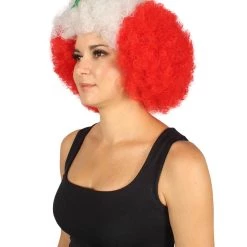 FLAGWIGS Peru Flag Sport Afro Wig | Jumbo White Red Wig