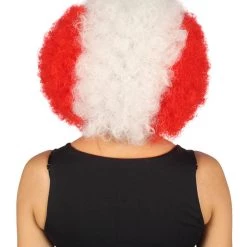 FLAGWIGS Peru Flag Sport Afro Wig | Jumbo White Red Wig
