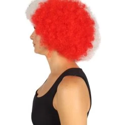FLAGWIGS Peru Flag Sport Afro Wig | Jumbo White Red Wig