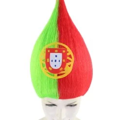 FLAGWIGS Portugal Flag Sports Troll Wig | Premium Breathable Capless Cap Women's