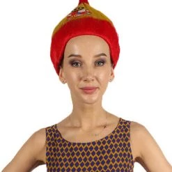 FLAGWIGS Women's Spain Flag Sport Troll Wig | National Pride Red Yellow Wig | Premium Breathable Capless Cap