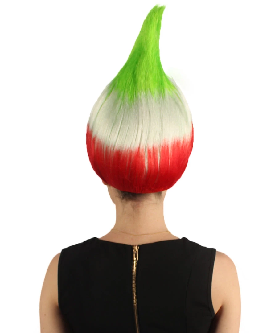 FLAGWIGS Women's Flag Troll Wigs | Iran | National Pride Green Red White Troll Wigs | Premium Breathable Capless Cap