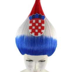FLAGWIGS Women's Flag Troll Wigs | Croatia | Patriotic Character Cosplay Halloween Wigs | Premium Breathable Capless Cap