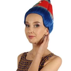 FLAGWIGS Women's Flag Troll Wigs | Costa Rica | Patriotic Character Cosplay Halloween Wigs | Premium Breathable Capless Cap