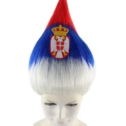 FLAGWIGS Serbia Flag Sport Troll Wig | National Pride Wig | Premium Breathable Capless Cap Women's