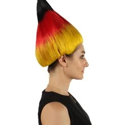 FLAGWIGS Women's Flag Troll Wigs | Germany | National Pride Halloween Wigs | Premium Breathable Capless Cap