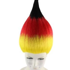 FLAGWIGS Women's Flag Troll Wigs | Germany | National Pride Halloween Wigs | Premium Breathable Capless Cap