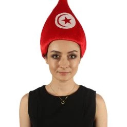 FLAGWIGS Women's Tunisia Flag Sport Troll Wig | Premium Breathable Capless Cap