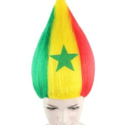 FLAGWIGS Women's Senegal Flag Sport Troll Wig | Premium Breathable Capless Cap